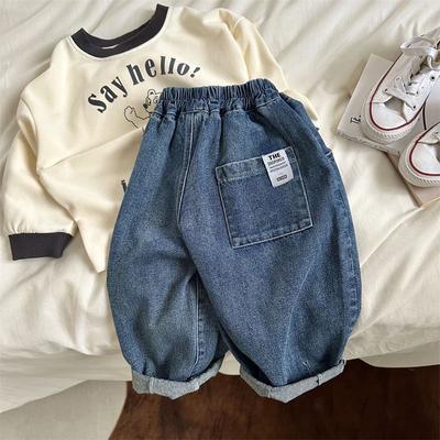 Autumn Kids Denim Pants Loose Fit Jeans Boys Girls Casual Trendy Outdoor Clothing Trendy Baby Children's Pant