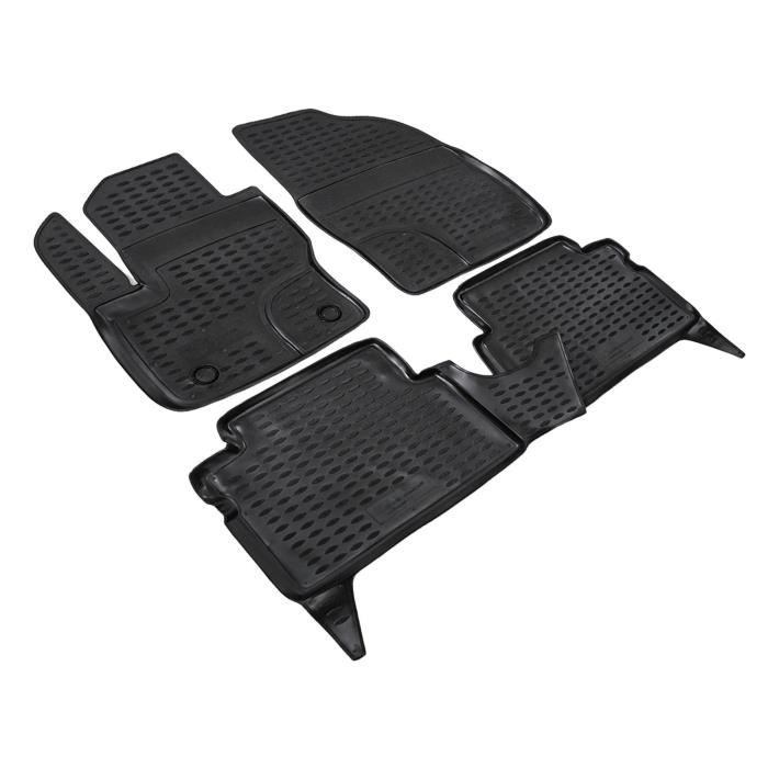 Tapis De Sol En Caoutchouc 3D - J&amp;J AUTOMOTIVE - Ford Focus C-Max 2003-2010 - Noir - Sur Mesure - Antidérapant