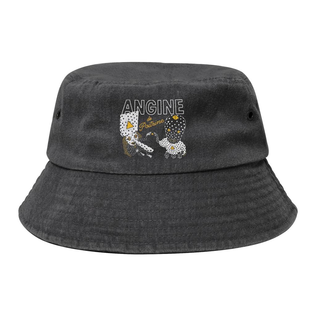 Unisex Distressed Denim Washed Bucket Hat Angine De Poitrine Canadian Band Headwear Fishing FisherUnisex Cap Session Hats Gifts