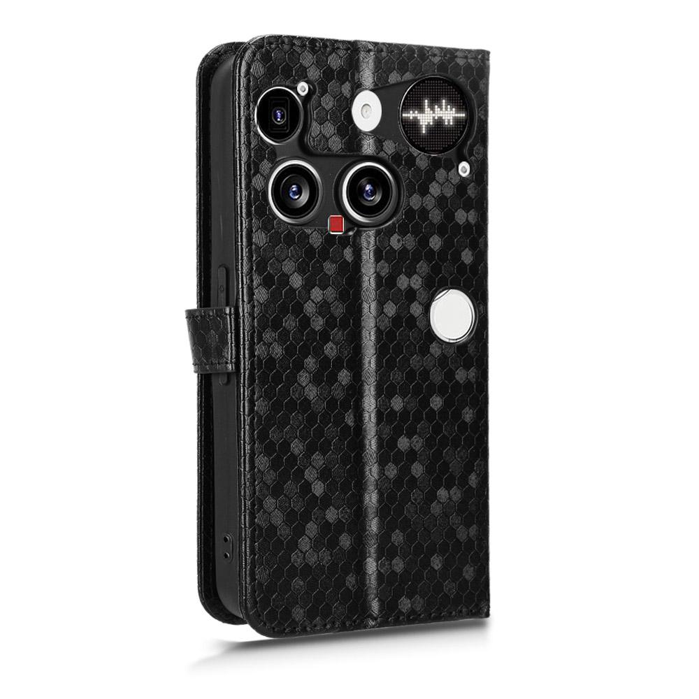 For Nothing Phone (3) 5G Wallet Case Dot Pattern Imprint PU Leather Phone Cover with Wrist Strap