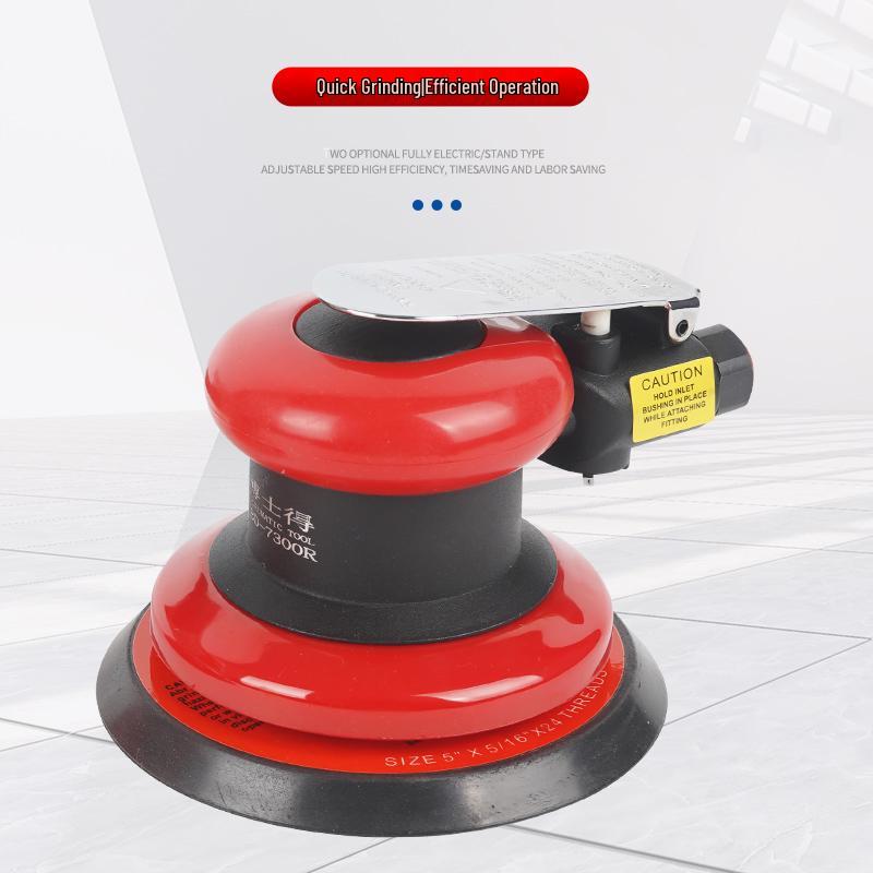 5-Inch Pneumatic Handheld Grinder & Polisher with Sandpaper & Waxing Head