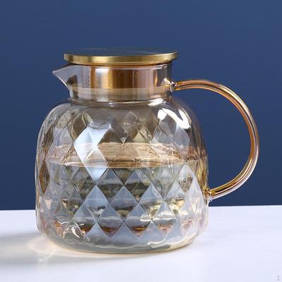 Glass Pitcher Water Carafe with Lid Airtight Easy Clean Multifunctional Jug Tea Pot Kettle