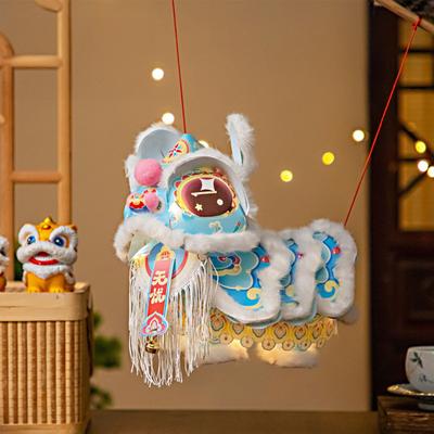 Traditional Chinese Lion Dance Lantern DIY Hand-held Paper Lantern Spring Festival Gifts for Chinese New Year Home Decoration
