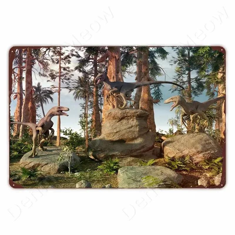 

Pterosaur Metal Tin Sign, Stegosaurus Ankylosaurus Art Poster, Home Outdoor Club , Raptor Vintage Wall Decor, Dinosaur Plaque 20x30cm（7.8x11.8inch）