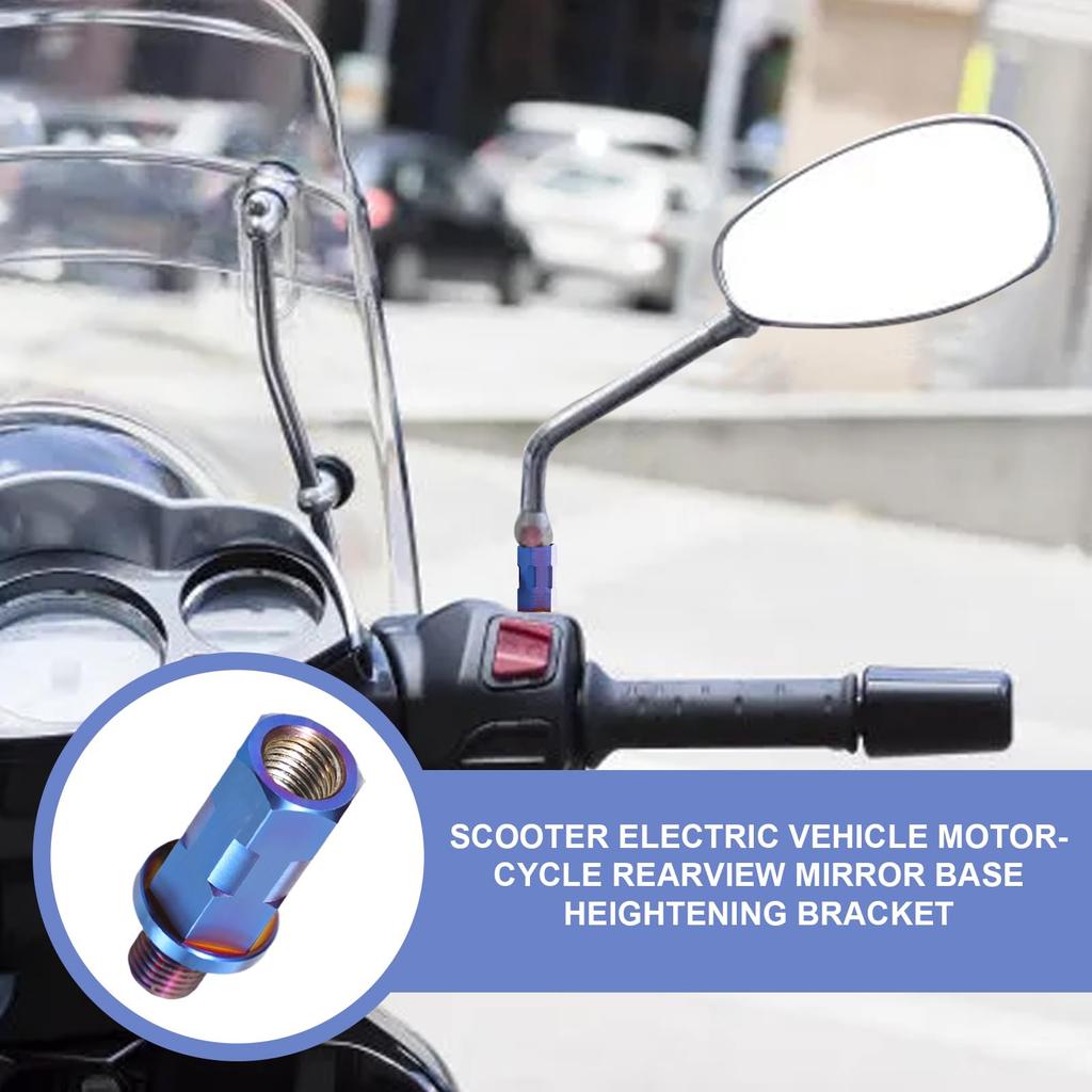 Motorcycle Mirror, Long Extender, Adapter, Rearview Mirror Extension Screw, M8/M10 Rearview Mirror Height Adjustment