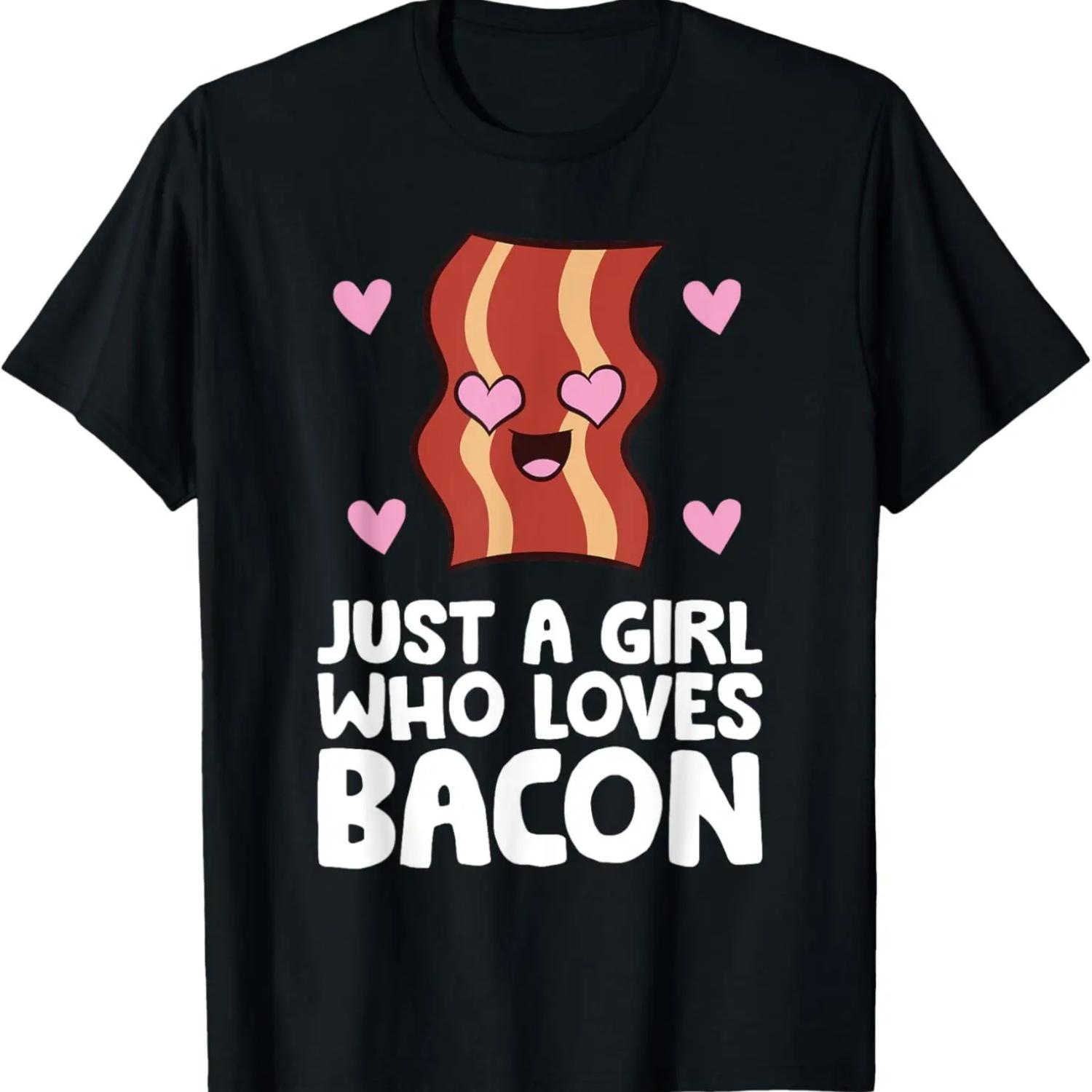 

Just A Girl Who Loves Bacon T-Shirt XXXXXL чёрный