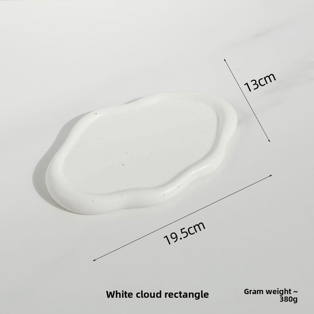 Simple ceramic dinner plate decorative plate, creative cloud tray, kitchen living room home jewelry storage plate, cloud plate