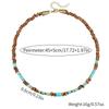 Retro Farbe Gemischte Holzperlen Kette Halskette Bohemian Männer Blau Naturstein Lange Halskette Hip Hop Schmuck Zubehör