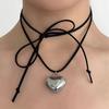 Herzanhänger Halsketten Y2K Stil Herz Halsketten Liebesanhänger Choker Liebeshalsketten Partyschmuck Geschenk für Frauen Mädchen