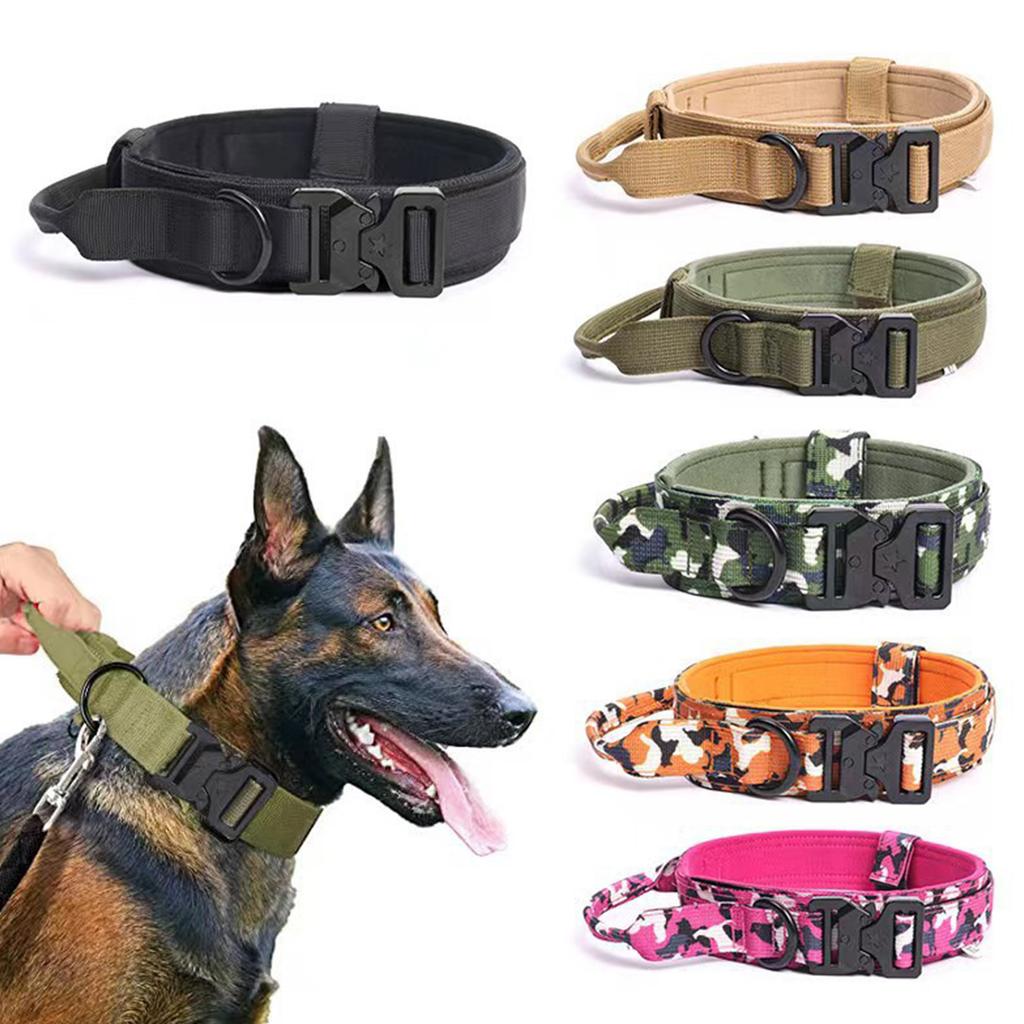 Hundehalsband für große Hunde - Camouflage, Passform, mit Leinenbefestigung - Multifunktional für Outdoor-Training und Spaziergänge
