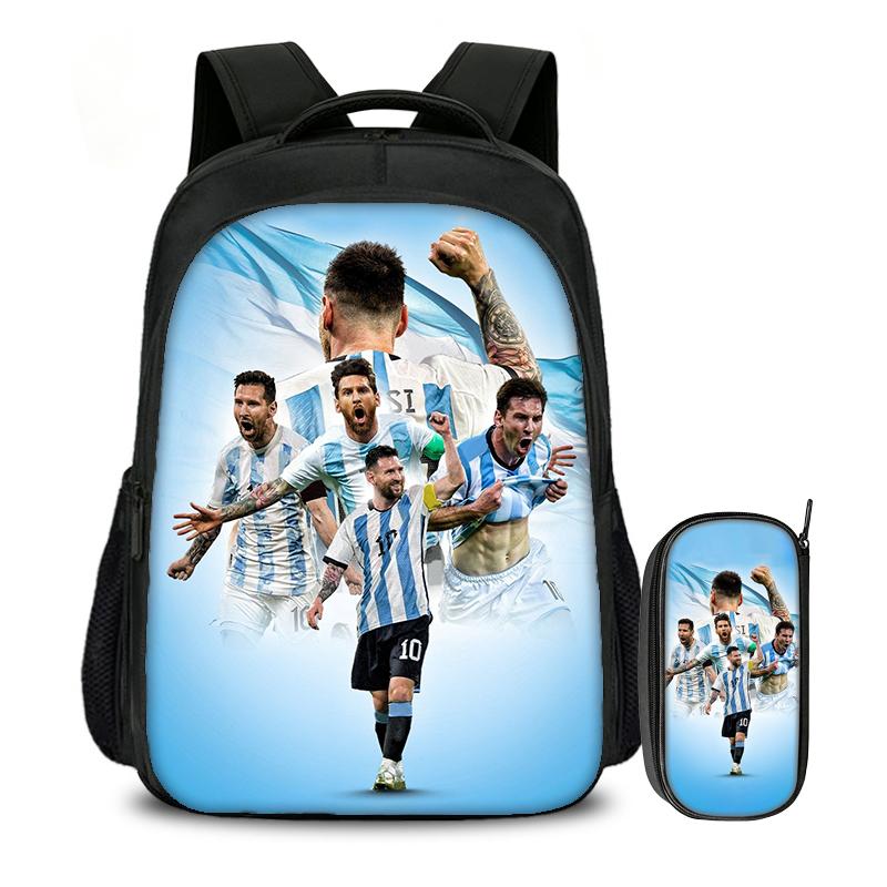 Bandes dessinées Préféré Drôle football Design 3D 3 pièces Apprenant Étudiant Sacs Quotidien Ordinateur portable Quotidien Sac à dos Bandoulière Portage Sac repas Pochette à crayons