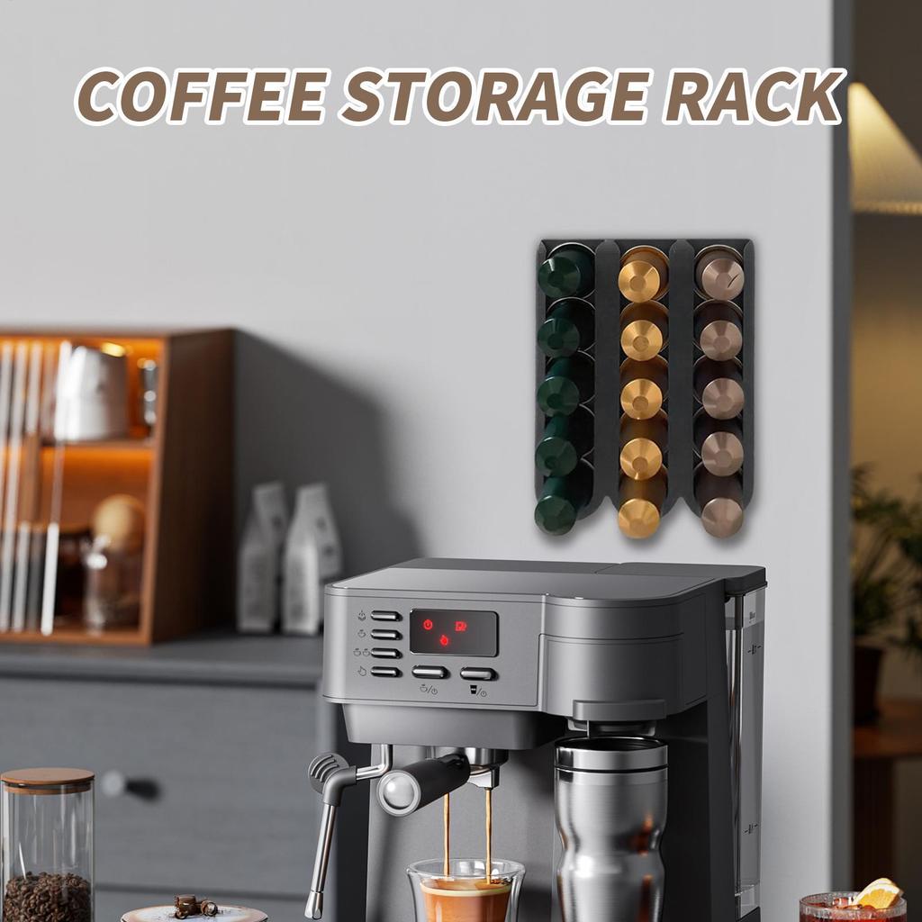 Coffee Pod Wall Stand for Counter Coffee Pod Organizer Space-Saving Silicone Rack Kitchen Gadgets for Household Commercial