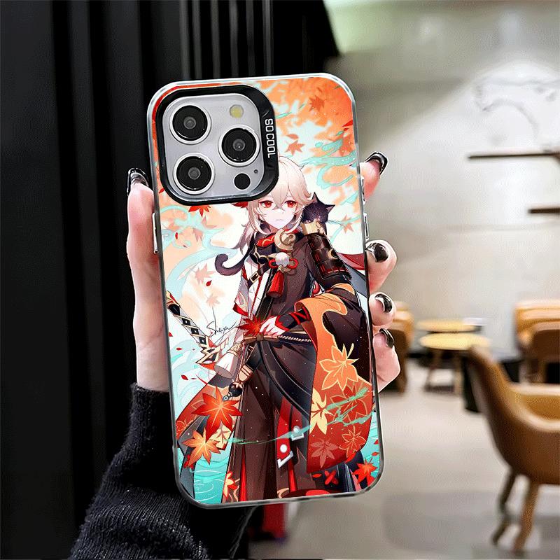 Genshin Impact Kazuha Weiche Handyhülle für iPhone 15 16 17 Pro Max 17Air 16E 14 Plus 13 12 Mini Stoßfeste Hülle Rückschale