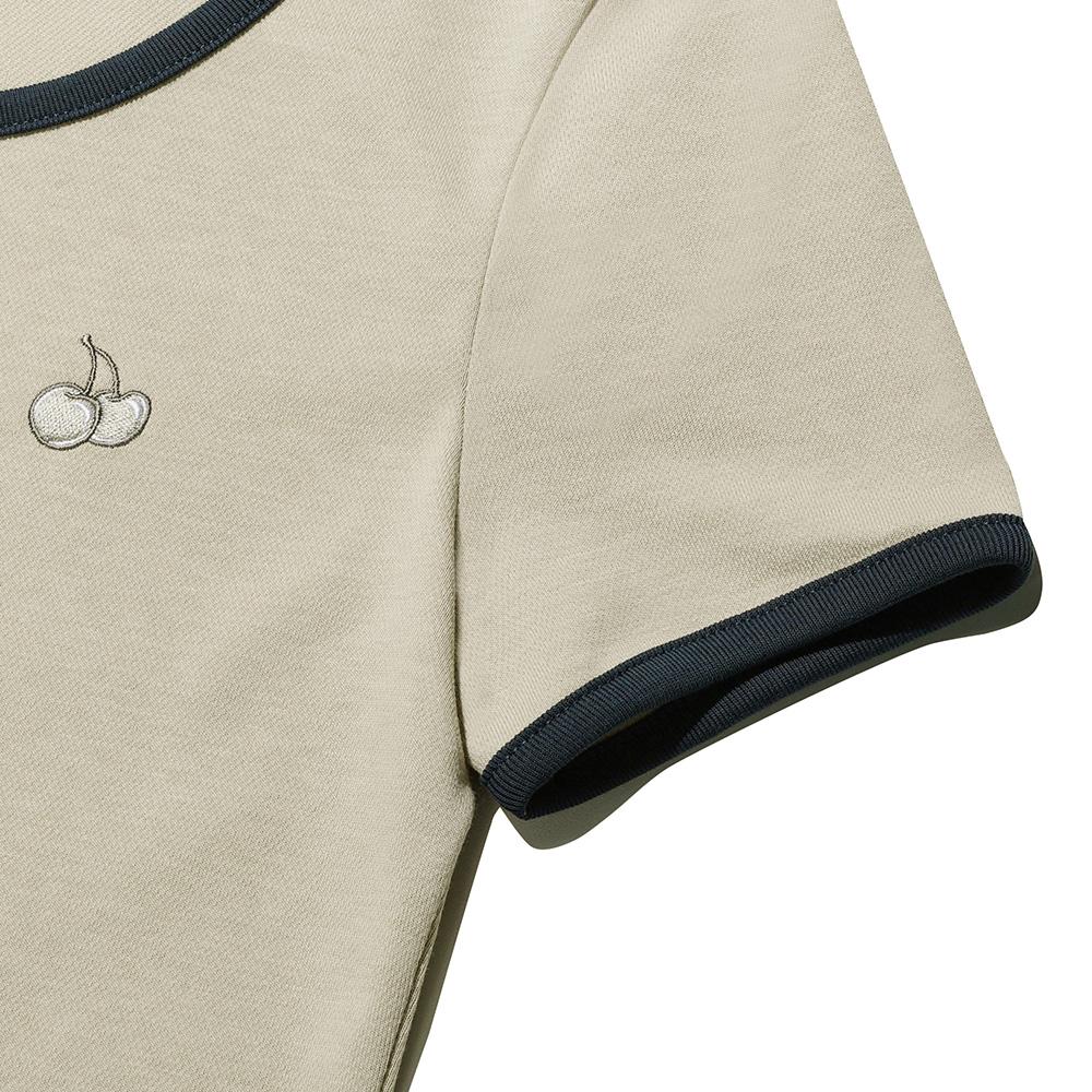 KIRSH Small Cherry Round Neck Dress [Light Khaki]