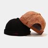Retro Docker Cap Brimless Hat Skullcap Solid Color Corduroy Adjustable Hip Hop Landlord Hat Unisex Skullies Beanie Melon Cap