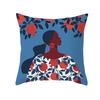 Nordic Abstract Women's Peach Leather Velvet Printed Pillowcase Home Fashion Bedside Sofa Office Cushion Cover