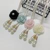 2PCS Adjustable Pearl Curtain Buckle Elegant Curtains Tie Rope Camellia Curtain Tieback  Living Room