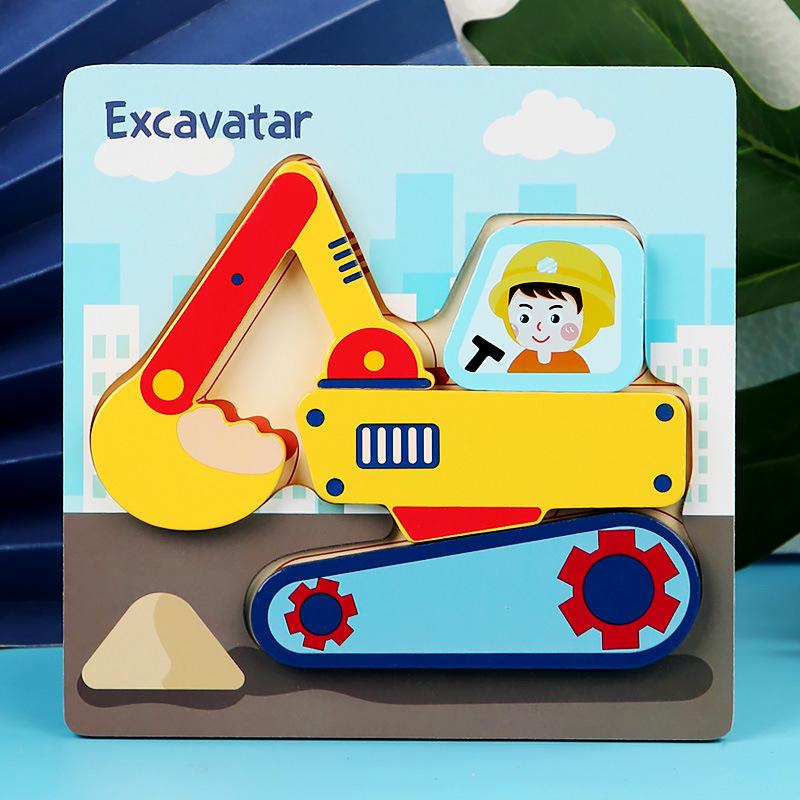 Children's 3D Wooden Animal Transportation Puzzle - Early Education & Fun Toy