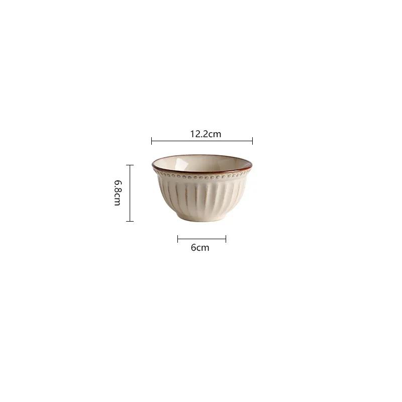 Vintage Circular Ceramic Plates Light Luxury Restaurant Pasta Salad Plate Delicious Dishes Dining Plate Exquisite Home Tableware