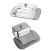 Stainless Steels Butter Container With Transparent Lid For Kitchen Storage Cheese Dish Home Accessories