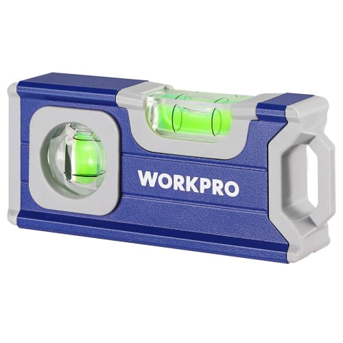 

WORKPRO Magnetic Level, Mini Level with Outlet, Slant, TRUSCO Record Level with Bubble, Horizontal and Vertical Bubble, 115mm, Extruded Aluminum Alloy