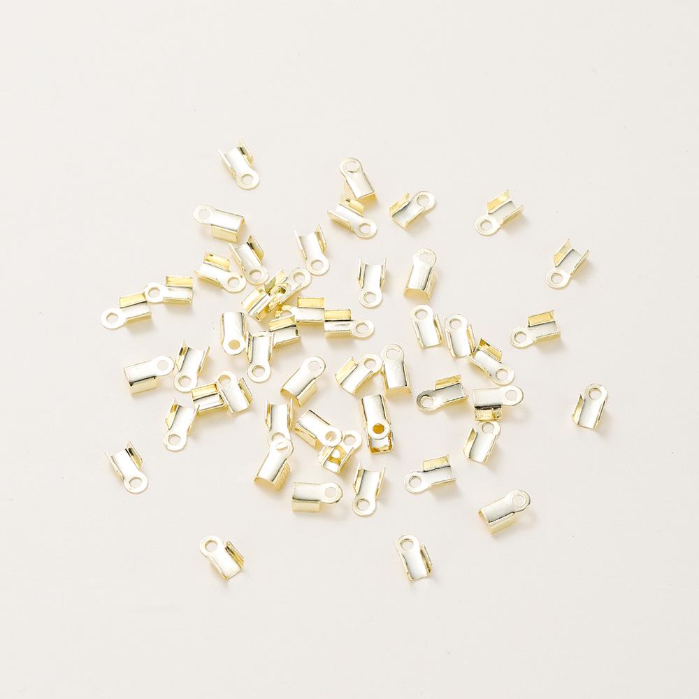 14k/18k Gold-Plated Leather Cord Clip: Real Gold, Copper Retention, DIY Jewelry Buckle Crimp Bead End Cap