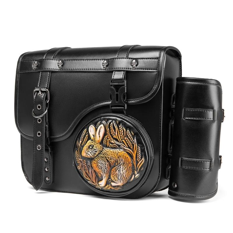 1 Pair Over Saddles Bags Motorcycle Tool Bag Travel Luggage Storage Bag Motorbike Retro Style Saddlebag Side Bag Pouch
