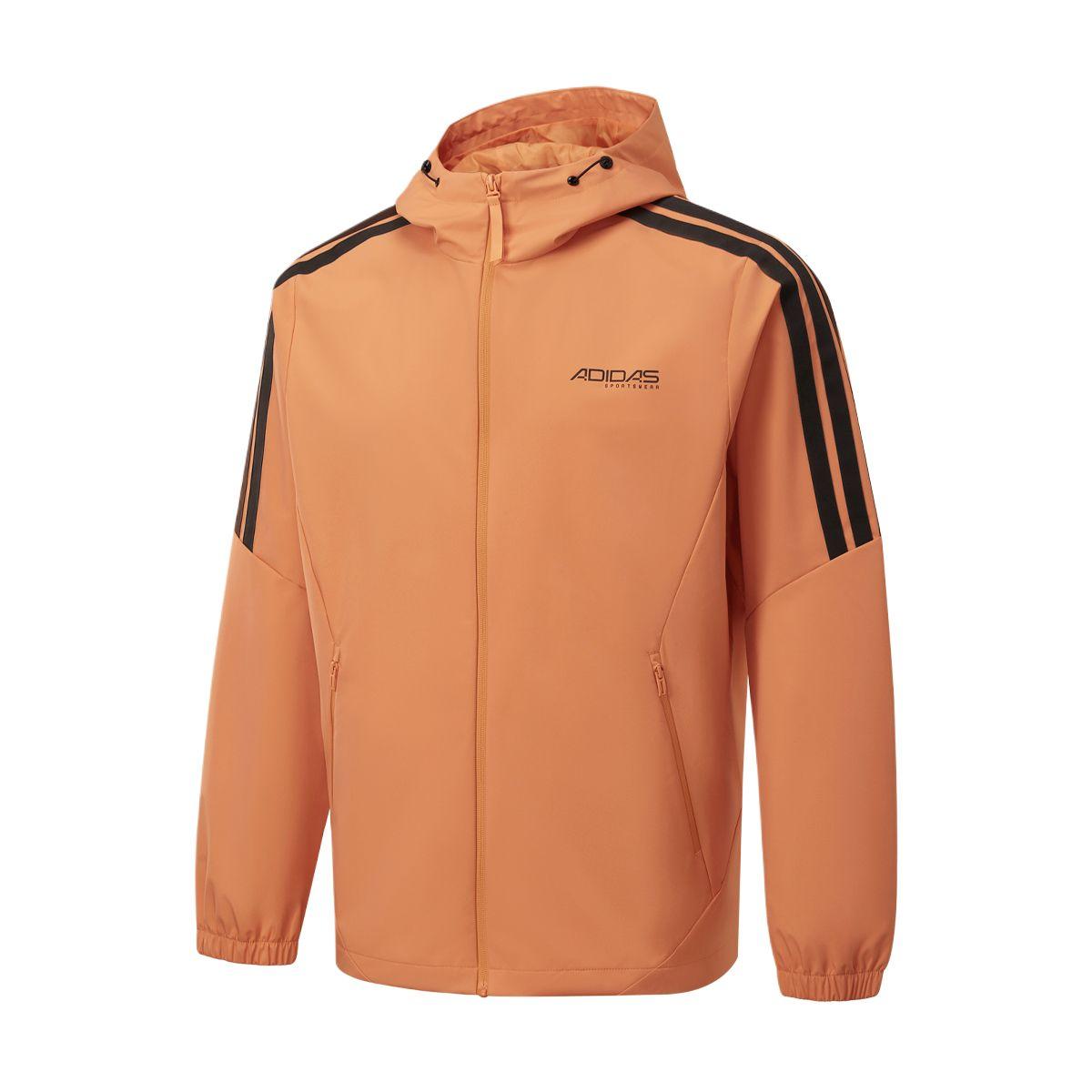 Adidas Hooded Zipper Striped Long Sleeve Jacket Men jackets KQ7852 S