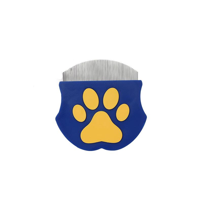 

Pet Grooming Comb - Flea Comb for Cats & Dogs, Curved Design for Face & Body, Mini Detangling Brush for Pets синий