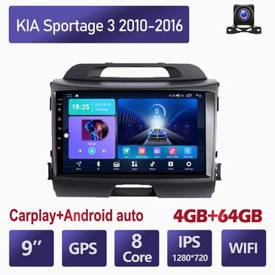Autoradio Android 9 pouces Carplay pour KIA Sportage 3 2010-2016 lecteur vidéo multimédia Navigation GPS WIFI 4 + 64GB