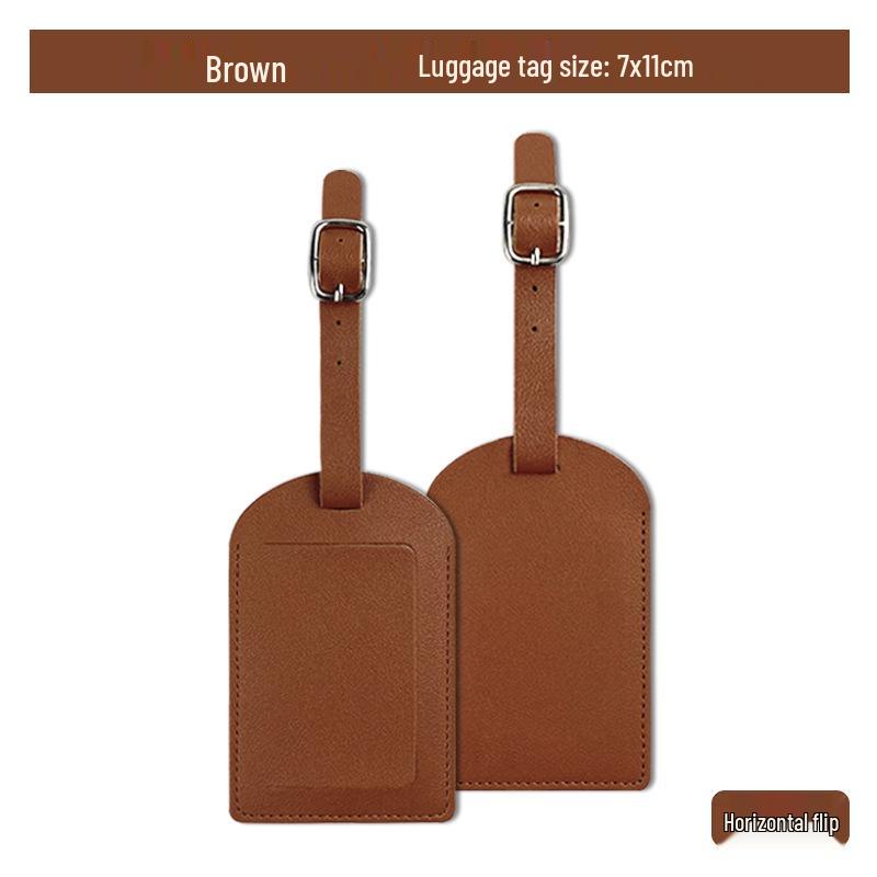 Thickened PU Leather Luggage Tag with Signature Card and Anti-Lost Features