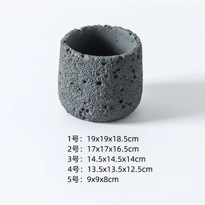 Nordic Cement Flowerpot Simple Personality Creative Imitation Volcanic Stone Indoor Succulent Potted Green Plant Flowerpot