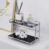 1Pcs Metal Desktop Layered Storage Rack, Double-Layer Desk Rack, Water Cup And Coffee Cup Storage Rack, Cosmetics Storage Rack