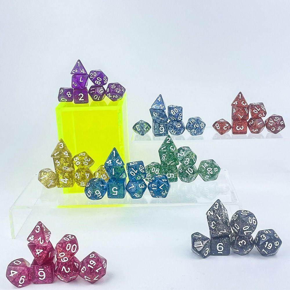 7Pcs/set Double Colors DND Dice D4 D6 D8 D10 D12 D20 Game Dice Polyhedral Dice  TRPG DND