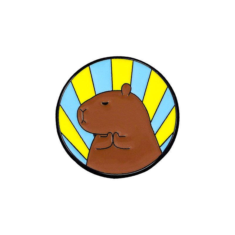 Broche Mignonne Originale Capybara Dessin Animé - Insigne Adorable en Alliage & Décoration de Livre