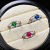 Jewelry One Carat Cultivated Ruby Sapphire Ring Simple Personality Emerald Ring