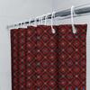 Red Floral Bath Shower Curtain With Multicolor Geometric Patterns Water Repellent Polyester Fabric For Bathroom Decorations