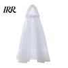 Hooded Mesh Cloak for Adults, 2 Layer Sheer Tulle Cape, Halloween Gothic Witch Queen Cosplay Costume Renaissance Accessories Grim Reaper