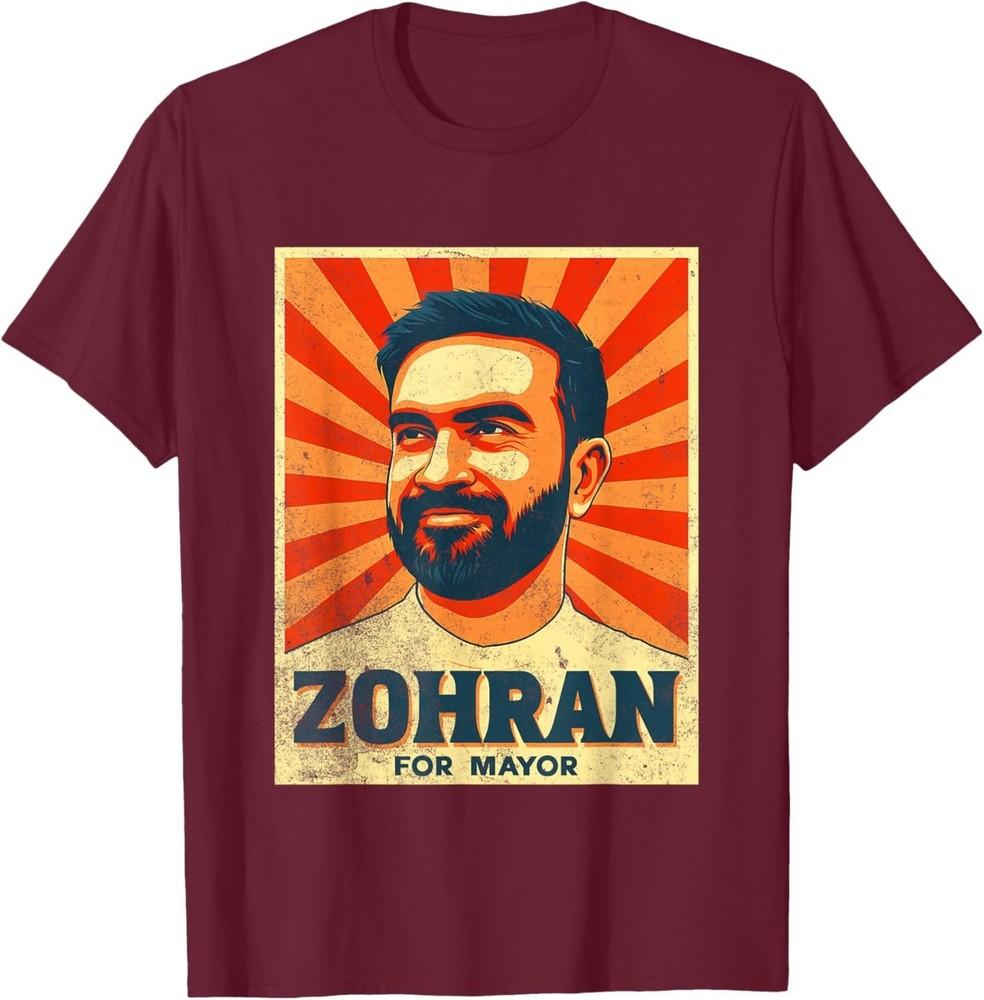 Zohran Mamdani For Mayor Merch, Zohran Mamdani Maroon T-Shirt M