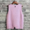 Autumn and Winter Knitted Vest Sleeveless Sweater Short Pullover Women Loose Waistcoat Irregular Hem