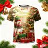 Merry Christmas Pattern T-shirt For Men New In Xmas 3d Printing Santa Claus T Shirt Family Crew Neck Short Sleeve Tee Shirts