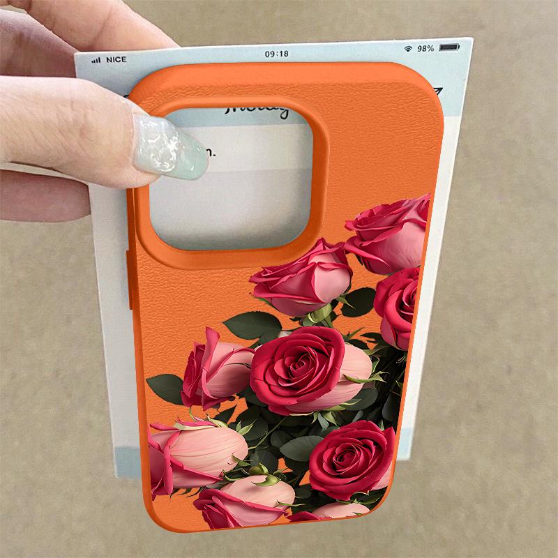 Luxury Rose Flower Phone Case For iPhone 17 Pro Max Funda iPhone 16 Pro Max 15 14 13 12 11 16e Air TPU Silicone Soft Cover Coque