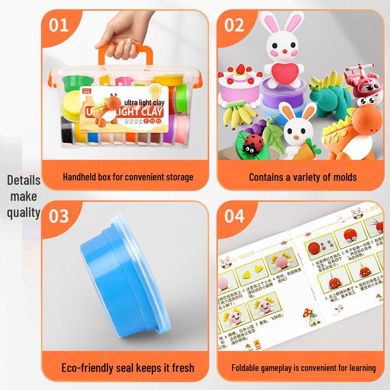 Eco-Friendly Children's Clay: 24-Color Super Light Plasticine for DIY Crafts