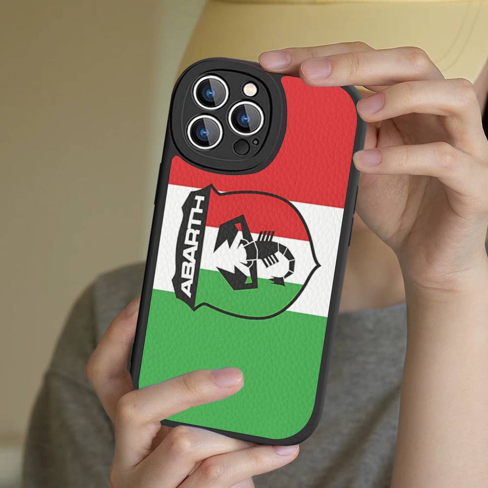 Italy Famous Car A-ABARTH Logo Phone Case Hard Leather For IPhone 14 13 16 Mini 15 14 11 12 Pro Max Plus Fundas