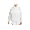 Solid Color Hooded Pullover Long Sleeve Jacket Women Jackets White DA7658-100