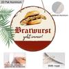 2D Flat 1pc Vintage Sausage Aluminum Decoration Plaque, German "Bratwurst Geht Immer" Lettering Sign, Kitchen Decor, Diner Decor, BBQ Area Decor