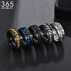 Rotate Rotating Anxiety Fidget Rings Titanium Stainless Steel Chain Spinner Finger Ring For Men Blue Gold Color Black Punk Rock