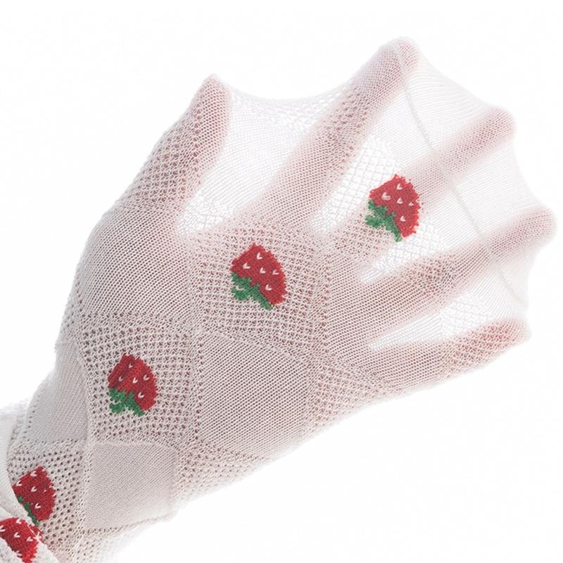 Baby Girls Long Tube Socks Spring Autumn Summer Thin Kids Strawberry Printed Socks Over Knee Length Stockings
