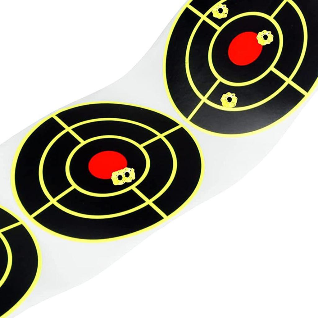 3 Inch Splatter Targets Stickers Self Adhesive Reactive Paper Target for Practice Fluorescent Yellow Red 100Pcs Per Roll