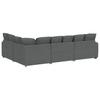 Modular Sofa with Cushions Fabric Dark Grey